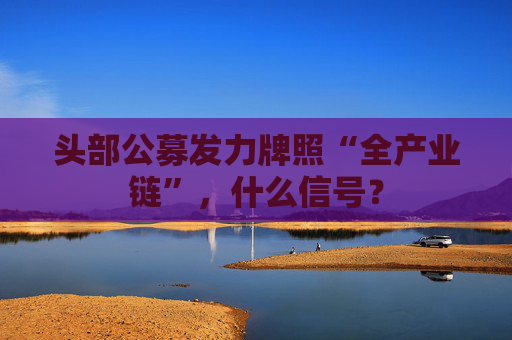 头部公募发力牌照“全产业链”，什么信号？