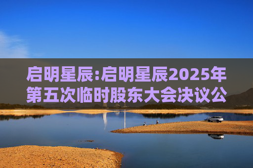 启明星辰:启明星辰2025年第五次临时股东大会决议公告