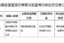 中路财险中德生态园支公司被罚款3万：跨区域经营交强险