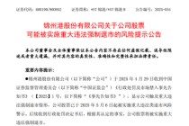 *ST锦港暂时解除面值退市风险，公告提示存在退市风险