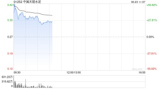 中国天瑞水泥复牌一度涨近63% 全年扭亏为盈赚2.79亿元