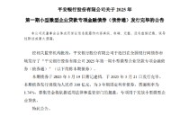 平安银行：300亿元小型微型企业贷款专项金融债券发行完毕