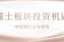 中信建投：稀土战略地位重申需积极关注