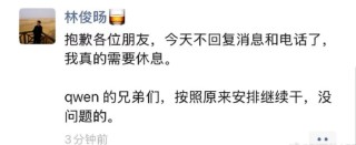 阿里回应林俊旸离职！内部人士：其离职系权责调整分歧