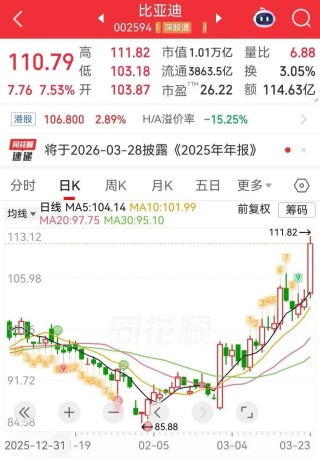 比亚迪大涨，市值重回一万亿元丨盘中速报