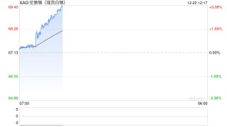 快讯|现货白银首次站上69美元/盎司，今年迄今累涨近139%