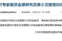 中国农业发展银行专家委员会原研究员黄小卫接受纪律审查和监察调查