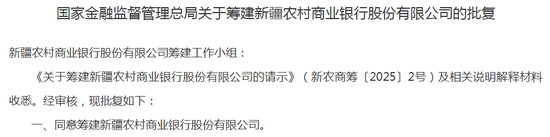 新疆省级农商银行获批筹建 力争11月底挂牌开业 第1张 新疆省级农商银行获批筹建 力争11月底挂牌开业 第1张
