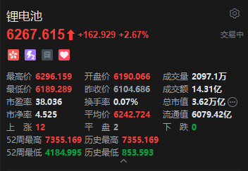港股锂电池股集体拉升 天齐锂业涨超4% 机构看好锂电新一轮上行周期启动 第2张 港股锂电池股集体拉升 天齐锂业涨超4% 机构看好锂电新一轮上行周期启动 第2张
