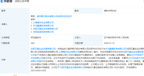 盛京银行退市之后，孙进抓紧追债  第1张
