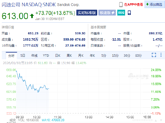 闪迪业绩大超预期，人工智能需求激增推动其股价大涨13%  第1张