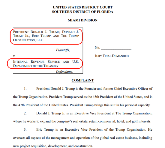 “避税大师”特朗普起诉美国税局和财政部,索赔100亿美元 第1张 “避税大师”特朗普起诉美国税局和财政部,索赔100亿美元 第1张