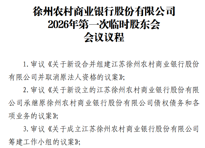 江苏6家农商行同时公告！将新设合并组建徐州农商行  第1张